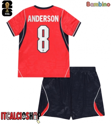 Inghilterra Elliot Anderson #8 Seconda Maglia Bambino Mondiali 2026 Manica Corta (+ Pantaloni corti)